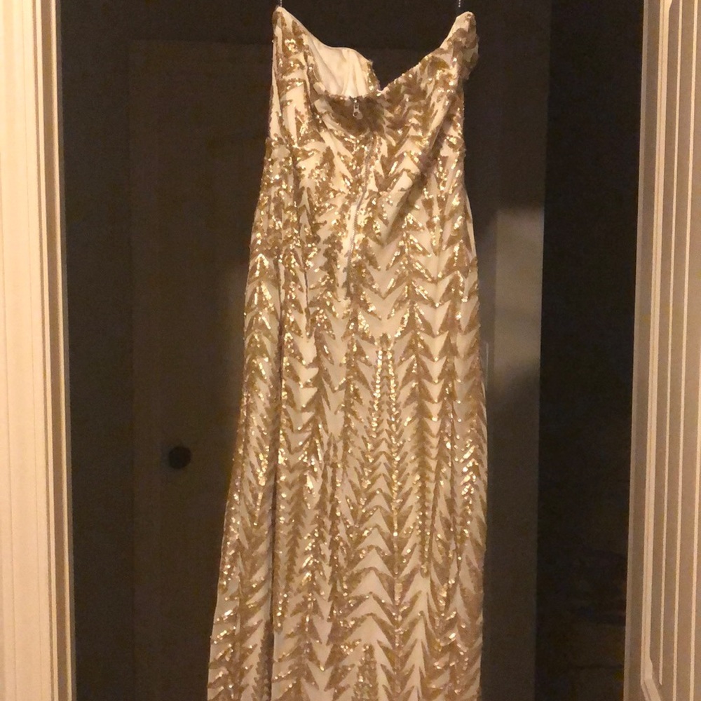 White & Gold Gown - Picture 4 of 6